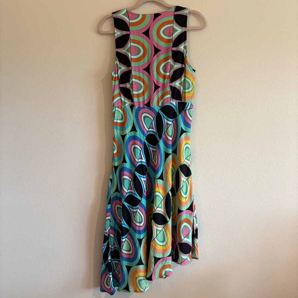 Anthropologie Kenzie Asymmetrical Dress Knee-Length Sleeveless Women’s 10 Retro - Picture 8 of 10